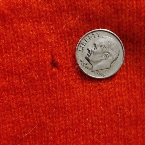 Anthropology red 100% cashmere sweater(small hole dime next to it) - Picture 5 of 7
